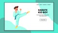 sport karate kid boy vector