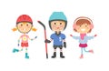 Sport kids vector illustration.