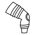 Sport knee bandage icon outline vector. Accident broken