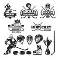 Sport labels for hockey team. Vector badges set