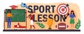 Sport lesson typographic header. Physical education or school sport class