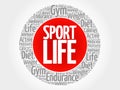 Sport Life circle stamp word cloud Royalty Free Stock Photo