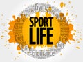 Sport Life circle stamp word cloud Royalty Free Stock Photo