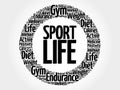 Sport Life circle word cloud Royalty Free Stock Photo