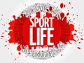 Sport Life circle word cloud Royalty Free Stock Photo