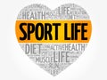 Sport Life heart word cloud Royalty Free Stock Photo