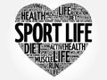 Sport Life heart word cloud Royalty Free Stock Photo