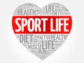 Sport Life heart word cloud Royalty Free Stock Photo