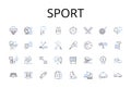 Sport line icons collection. Fitness, Athletics, Recreation, Exercise, Workout, Training, Gymnastics vector and linear Royalty Free Stock Photo