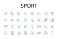 Sport line icons collection. Fitness, Athletics, Recreation, Exercise, Workout, Training, Gymnastics vector and linear Royalty Free Stock Photo