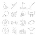 Sport line icons set