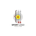 Sport logo with archery concept and target board