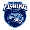 Sport logo of giant trevally fishing Royalty Free Stock Photo