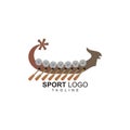 Sport logo with rowing concept ready to use