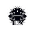 Sport logo for weightlifting gym and fitness club, retro stylize Royalty Free Stock Photo