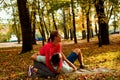 Sport Loving Couple Friends Sitting In Park Royalty Free Stock Photo