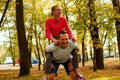 Sport Loving Couple Friends Sitting In Park Royalty Free Stock Photo