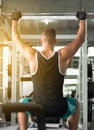 Sport man doing exercises training,Cross fit body and muscular in the gym Royalty Free Stock Photo