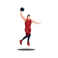 sport man doing a slam dunk on basket ball game - illustrations of basket ball player doing dunk to score