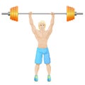 Sport man hold barbell bodybuilder athletic muscle