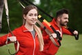 Sport man and woman training in park Royalty Free Stock Photo