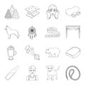 Sport, medicine, animal and other web icon in outline style.atelier, food, cooking icons in set collection. Royalty Free Stock Photo