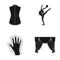 Sport, medicine, textiles and other web icon in black style.hospital, curtains, drapes icons in set collection.