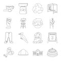 Sport, miner, education and other web icon in outline style. ritual, history, art icons in set collection.