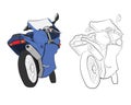 Sport moto bike vector drawing illustration