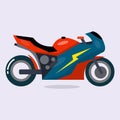 Sport motorcycle isolated vector illustration in flat style