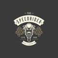 Sport motorcycle logo template vector design element vintage style Royalty Free Stock Photo