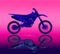 Sport motorcycle motocross technical drawing. Vector illustration.