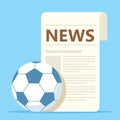 Sport news with soccer ball