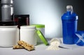 Sport Nutrition Supplement containers with shaker