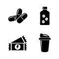 Sport Nutrition, Supplements. Simple Related Vector Icons