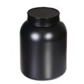 Sport Nutrition, Whey Protein or Gainer. Black Plastic Jar