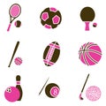 Sport object icon set