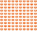 Sport orange message icons set