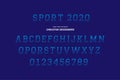 Sport original retro bold font alphabet letters and numbers for creative design template for logo. Flat illustration EPS10