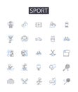 Sport line icons collection. Fitness, Athletics, Recreation, Exercise, Workout, Training, Gymnastics vector and linear Royalty Free Stock Photo