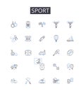 Sport line icons collection. Fitness, Athletics, Recreation, Exercise, Workout, Training, Gymnastics vector and linear Royalty Free Stock Photo