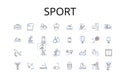 Sport line icons collection. Fitness, Athletics, Recreation, Exercise, Workout, Training, Gymnastics vector and linear Royalty Free Stock Photo