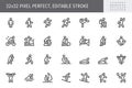 Sport people flat icons. Vector illustration with minimal icon - exercise, yoga, active man, treadmill, fitness, aerobic Royalty Free Stock Photo