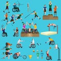 Sport for people with prosthesis, physical activity and competition invalid, disabled athletic game concept