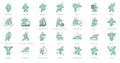 Sport people simple line icons. Vector illustration with minimal icon - exercise, yoga, active man, running, treadmill