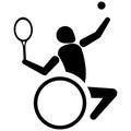 This is sport pictogram, tennis to wheelchair, games Royalty Free Stock Photo