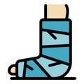 Sport plaster leg icon color outline vector Royalty Free Stock Photo