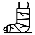 Sport plaster leg icon, outline style Royalty Free Stock Photo