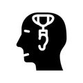 Sport psychology glyph icon vector illustration black