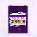 Sport Quote The Pain You Feel Today Is The Strength You Feel Tomorrow. Poster mock up for your wall with starry night